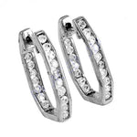 将图像加载到图库查看器中， Silver Hoop Earrings with Cubic Zirconia | Women's Jewelry Gift
