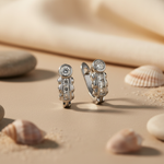 将图像加载到图库查看器中， Silver Cubic Zirconia Hoop Earrings for Women | Gift Jewelry
