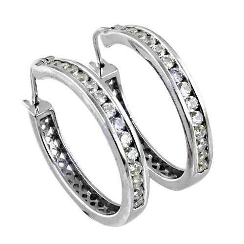 925 Silver Cubic Zirconia Hoop Earrings for Women | Gift