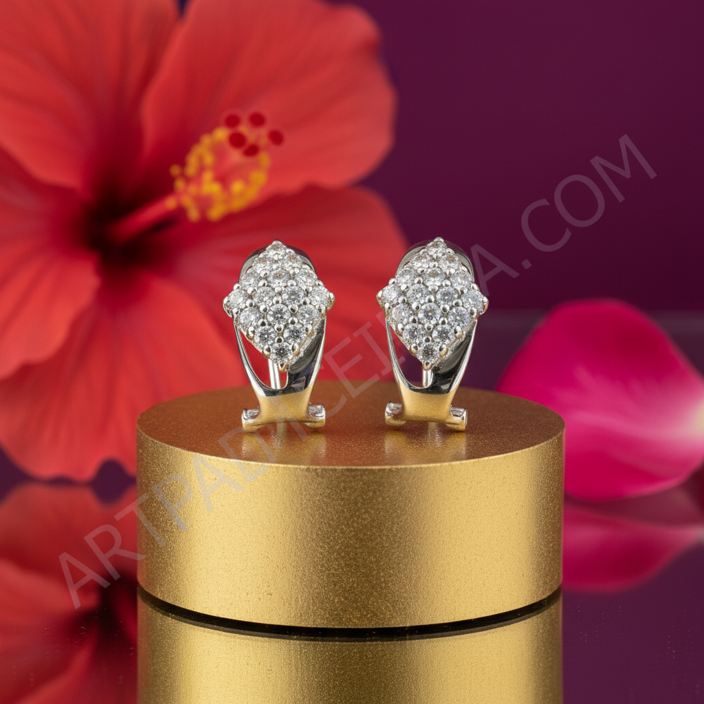 925纯银镶嵌立方氧化锆耳环（女士款）| 精致首饰