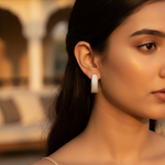 将图像加载到图库查看器中， 女士银色立方氧化锆耳环 | 精致首饰
