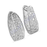 Load image into Gallery viewer, Silver Cubic Zirconia Hoop Earrings for Women | Dainty Jewelry
