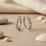 将图像加载到图库查看器中， 925 Silver Cubic Zirconia Hoop Earrings for Women | Daily Wear
