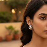 Load image into Gallery viewer, Silver Baguette and Round Cut Earrings for Women | Dainty Jewelry
