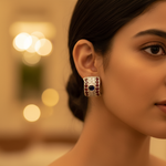 Load image into Gallery viewer, 925 Silver Garnet Sapphire Stud Earrings for Women | Gift
