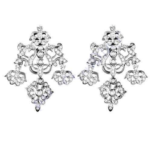 Silver Dangle Earrings for Women | Floral Design | Gift