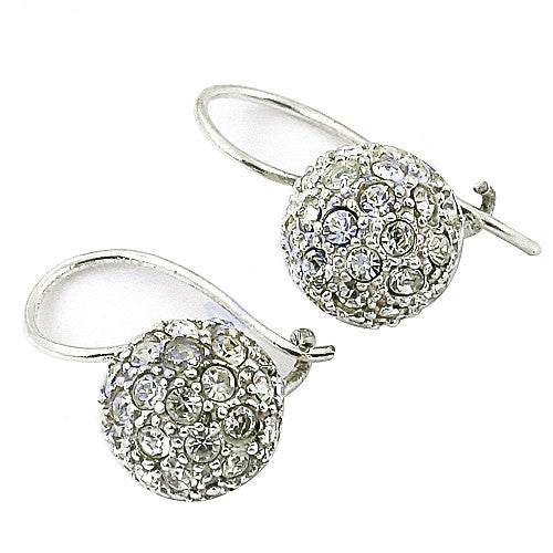 Silver Crystal Ball Earrings for Women | Dazzling Jewelry