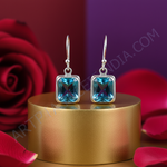 将图像加载到图库查看器中， 925银蓝色托帕石耳环（女士款）| 宝石首饰
