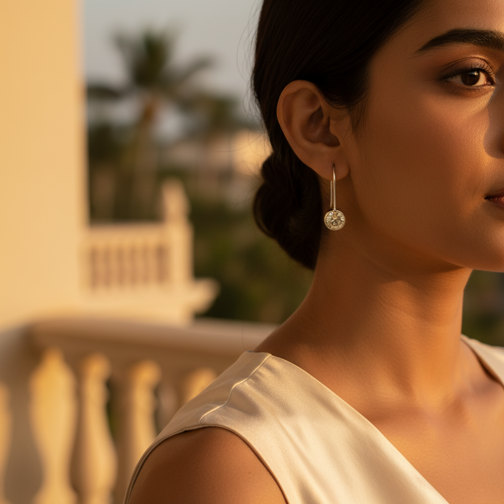 925 Silver Gemstone Drop Earrings for Women | Daily Wear