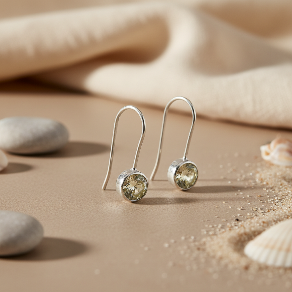 925 Silver Gemstone Drop Earrings for Women | Daily Wear