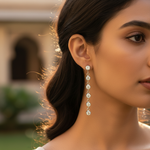 将图像加载到图库查看器中， 银色水滴耳环，镶嵌透明立方氧化锆石 | 女士珠宝礼品
