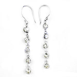 Load image into Gallery viewer, Silver Drop Earrings with Clear CZ Stones | Women's Jewelry Gift
