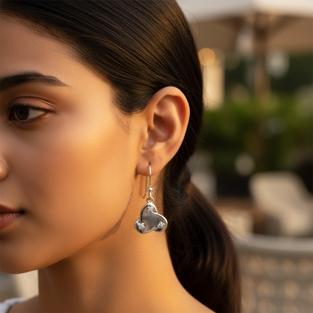925 Silver Cubic Zirconia Dangle Earrings for Women