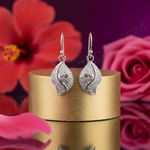 Load image into Gallery viewer, 925 Silver Leaf Earrings with Crystals | For Women
