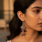 Load image into Gallery viewer, Silver Drop Earrings with Gemstone Accents for Women
