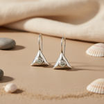 将图像加载到图库查看器中， 925 Silver Triangle Earrings with Gemstone | For Women
