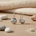 将图像加载到图库查看器中， 925 Silver Round Cubic Zirconia Earrings for Women | Gift
