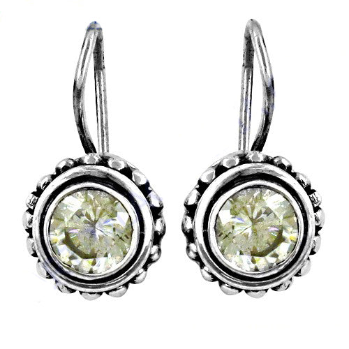 925 Silver Round Gemstone Earrings | Women's Jewelry Gift