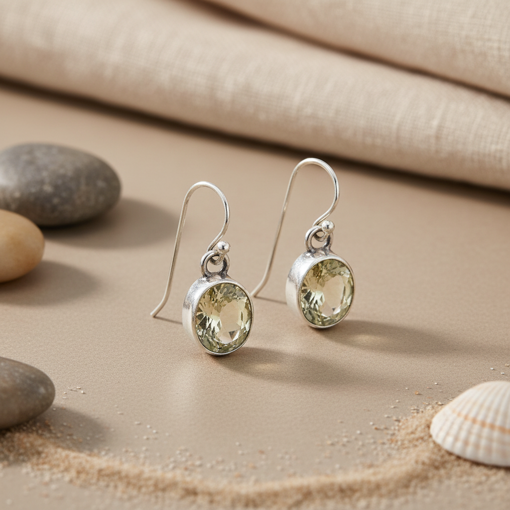 925 Silver Citrine Drop Earrings for Women | Gemstone Jewelry