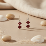 将图像加载到图库查看器中， 925 Silver Garnet Drop Earrings for Women | Gemstone Jewelry
