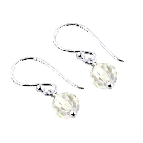 925 Silver Faceted Crystal Drop Earrings for Women | Gift