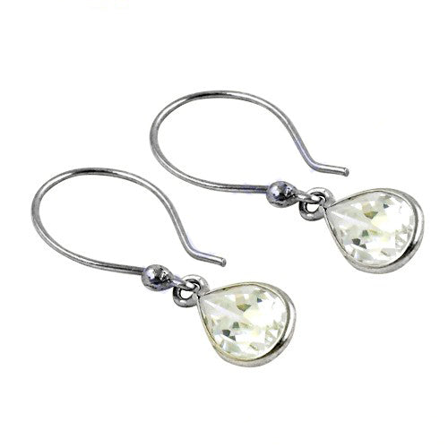 Silver teardrop dangle earrings for women | gift jewelry