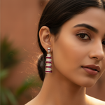 将图像加载到图库查看器中， Silver Ruby &amp; Diamond Earrings | Dangle Drop Earrings for Women
