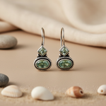 将图像加载到图库查看器中， 925 Silver Green Gemstone Drop Earrings for Women | Gift Jewelry
