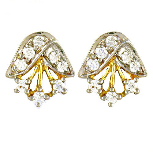 Diamond stud earrings in gold plating finish | for women | artpalace
