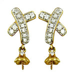 将图像加载到图库查看器中， gold plating Diamond Stud Earrings for Women | Elegant Jewelry Gift
