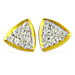 Load image into Gallery viewer, gold plating Triangle Stud Earrings with White CZ | Women's Jewelry
