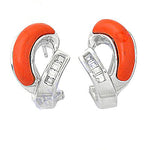 将图像加载到图库查看器中， Silver Coral Hoop Earrings for Women | Statement Jewelry
