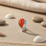 将图像加载到图库查看器中， Silver Orange Coral Earrings for Women | Fashion Jewelry
