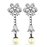 将图像加载到图库查看器中， Silver Pearl Drop Earrings for Women | Dangle Earrings
