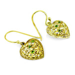Load image into Gallery viewer, gold plating Heart Green Gemstone Earrings | Women's Fashion Jewelry
