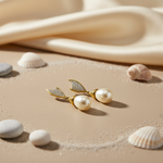 将图像加载到图库查看器中， gold plating Teardrop Pearl Drop Earrings | Women's Elegant Jewelry
