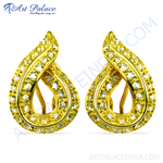 Load image into Gallery viewer, Gold teardrop stud earrings encrusted with sparkling diamonds, a classic and elegant jewelry piece.
