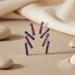 将图像加载到图库查看器中， 925 Silver Ruby &amp; Sapphire Earrings for Women | Dangle Earrings
