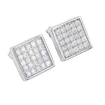 将图像加载到图库查看器中， 925 Silver Diamond Stud Earrings | Square Cut | For Women
