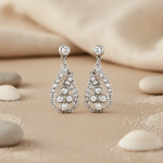将图像加载到图库查看器中， Silver Teardrop Diamond Earrings | Women's Elegant Jewelry
