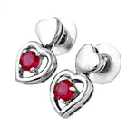 将图像加载到图库查看器中， Silver Heart Ruby Stud Earrings for Women | Gift Jewelry
