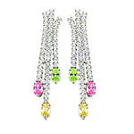 Load image into Gallery viewer, Silver Dangle Earrings with Colored Gemstones | Women's Jewelry
