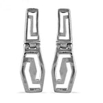 Load image into Gallery viewer, Silver Greek Key Dangle Earrings for Women | Statement Jewelry

