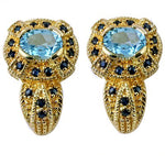 将图像加载到图库查看器中， gold plating Blue Topaz Sapphire Earrings for Women | Fine Jewelry
