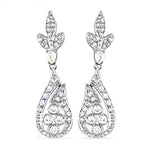将图像加载到图库查看器中， Silver Teardrop Earrings with CZ Stones for Women | Party Jewelry
