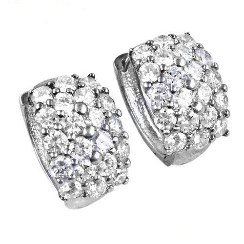 925 silver cubic zirconia hoop earrings for women | daily wear