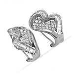 将图像加载到图库查看器中， Silver Heart-Shaped Diamond Earrings | Women's Elegant Jewelry
