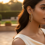 Load image into Gallery viewer, Gold Hoop Earrings with Cubic Zirconia | For Women | Gift
