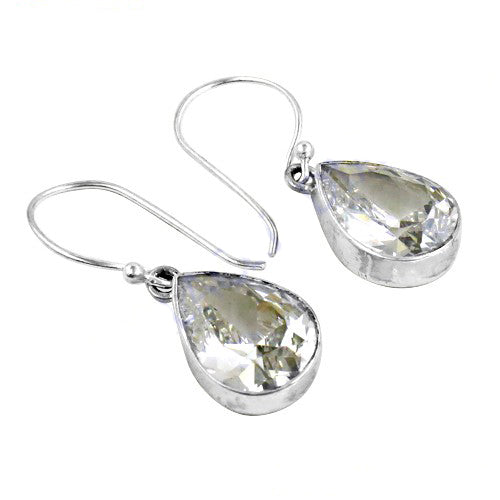 925 silver teardrop earrings with gemstone for women