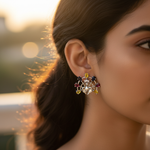 Load image into Gallery viewer, Pendientes de pavo real de plata con piedras preciosas | Joyería de moda para mujer
